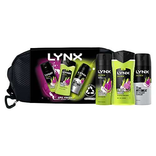 LYNX Epic Fresh Trio bodywash, body spray, anti-perspirant and washbag Gift Set - £4.50 @ Amazon