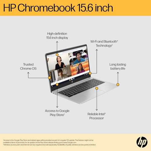 HP Chromebook 15a-na0002sa, Intel Celeron N4500 Processor, 4 GB RAM