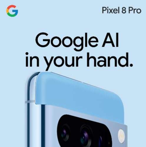 Google Pixel 8 Pro – Unlocked Android Smartphone with telephoto lens, 24-hour battery and Super Actua display – Porcelain, 128GB