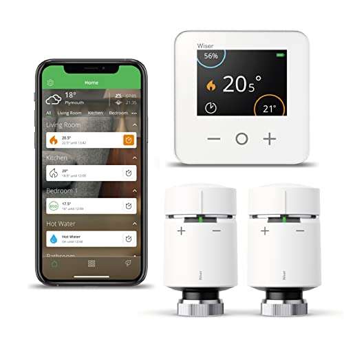 Drayton Wiser Multi-Zone Smart Thermostat and 2 Smart Radiator Thermostat Kit - Conventional Boilers Only - £155.99 @ Amazon