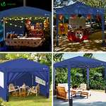 VOUNOT 3m x 3m Pop Up Gazebo with Sides & 4 Weight Bags & Carry Bag, Marquee Garden Party Tent Outdoor, Blue £90.94 @ Amazon