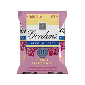 Gordon's Pink 0.0% & Lemonade 4x250ml £2 off via Shopmium