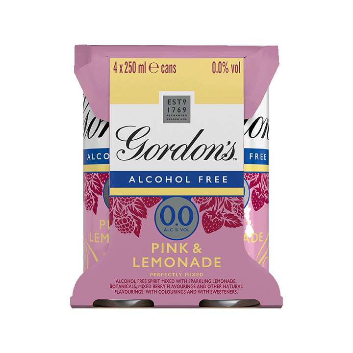 Gordon's Pink 0.0% & Lemonade 4x250ml £2 off via Shopmium