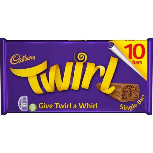 Cadbury Twirl Multipack 10 Individual Chocolate Bars with Swirly Chocolate Texture, 10 x 21.5 g £2 / £1.90 Subscribe & Save @ Amazon