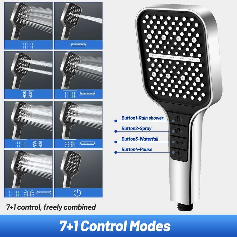 VEHHE Shower Head 7 Spray Modes with code - Sold by VEHHE-ER / FBA