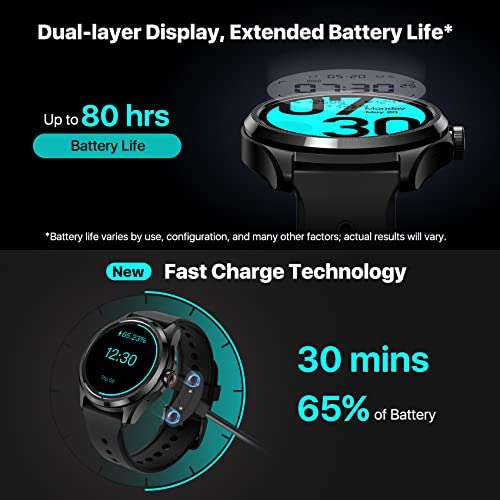 Ticwatch Pro 5 Android Smartwatch for Men Snapdragon W5+ Gen 1 Platform Wear OS Smart Watch 80 Hrs Long Battery Life