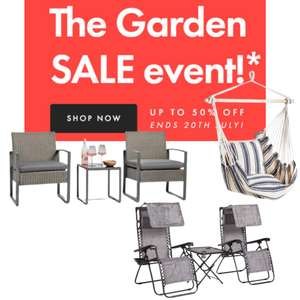 Garden Sale Event (Let's sit in the garden!) Up to 50% off on selected items(e.g hanging chair £19.99, Rattan garden set £89.99) @ Vonhaus