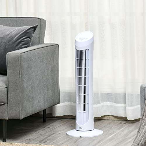 HOMCOM 30" Oscillating Tower Fan 3 Speed Mode Ultra Slim / Noise Reduction £24.79 delivered Dispatches and Sold from MHSTAR @ Amazon