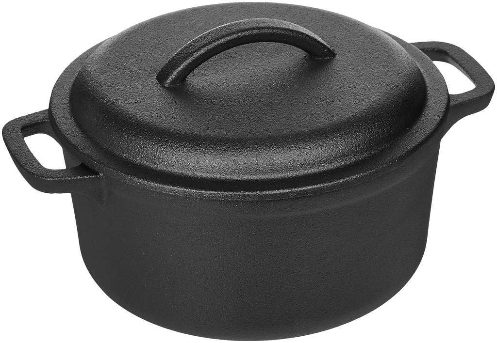 Amazon Basics Round PreSeasoned Cast Iron Mini Dutch Oven Pot with Lid