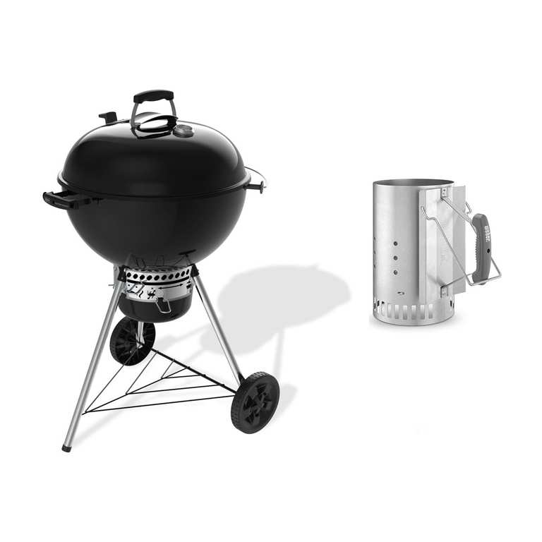 Weber Master-Touch E-5750 Charcoal BBQ with GBS - Black with Free Rapidfire Chimney Starter