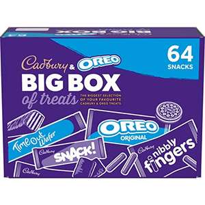 Cadbury & OREO Biscuit 64 Big Box of Treats 1.8kg, Milk Chocolate Fingers, Time Out, Snack £15.59 @ Amazon