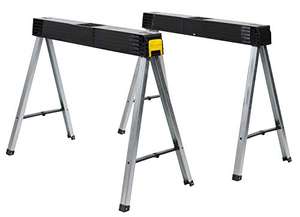 STANLEY Folding Work Bench Saw Horse Twin Pack, Heavy Duty Metal Leg with Side Latch - £47.64 @ Amazon
