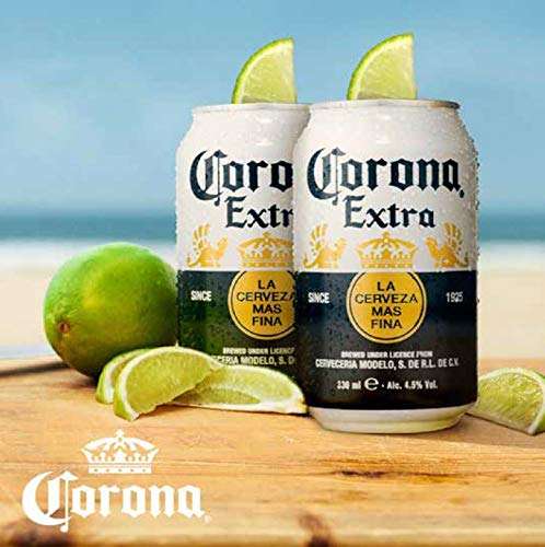Corona Extra Mexican Lager Beer Can, 24 x 330ml (Or £22.80 with S&S / £18.80 With Coupon & 1st Time S&S)