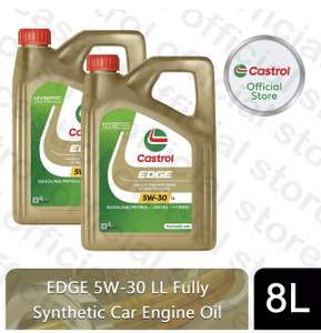 Castrol Edge 5W-30LL 2x4 litres (8L total) only £50.39 (works out £25.20 each) w/code sold by Castrol Offical Store (UK Mainland)