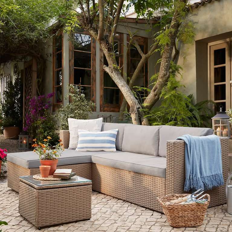 Homebase Garden Furniture Reductions - EG: Alexandria Rattan Effect Garden Corner Sofa Set / £194.40 With Email Signup @ Homebase