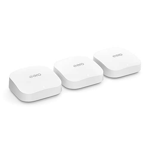 Amazon eero Pro 6E mesh Wi-Fi 6E router system | built-in Zigbee smart home hub | 3-pack | coverage up to 560 sq.m £384.99 @ Amazon