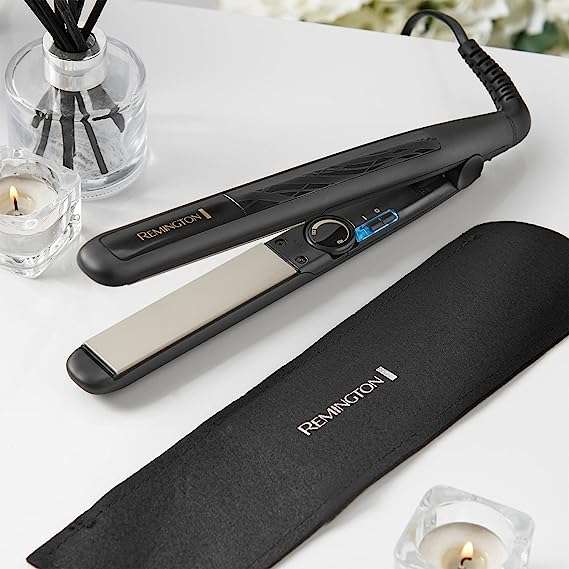Remington Ceramic Straight 230 Hair Straighteners, 15 Seconds Heat Up Time with Variable Temperature Setting - S3500, Black