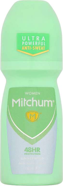 2x Mitchum Invisible Women OR Unscented OR Pure Fresh 48HR Protection Roll On Deo & Anti-Perspirant 100ml(£3.40/£3.10 S&S)+5% off on 1st S&S