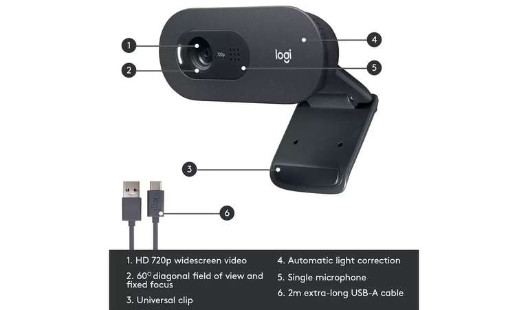 Logitech C505 HD Webcam £11.25 click and collect @ Argos