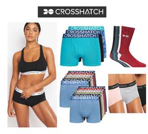 63% off ladies and Gents underwear Bralette and Shorts Set £7.60 with voucher code Delivery £1.99 From Crosshatch