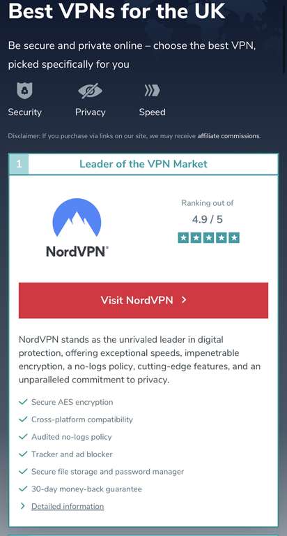 NordVPN - Up to 72% off two years of NordVPN with a selection of Uber eat vouchers