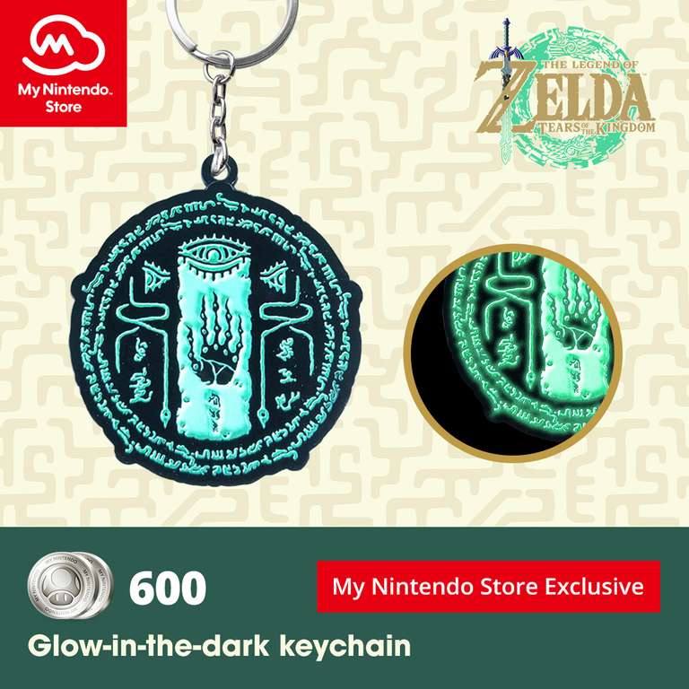The Legend of Zelda: Tears of the Kingdom Glow-in-the-dark Keychain £1.99 + 600 Platinum Points @ My Nintendo Store