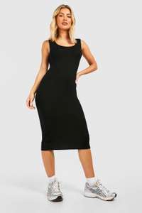 Basics Strappy Midi Black Dress + Free Delivery with Code