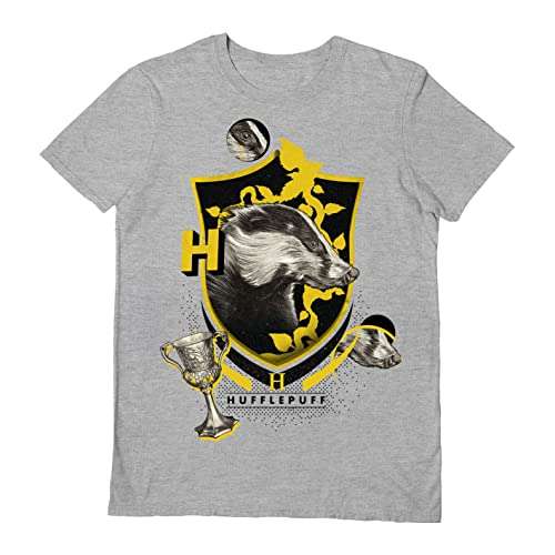 Pyramid International Men's Hufflepuff T-Shirt & Keychain - Medium