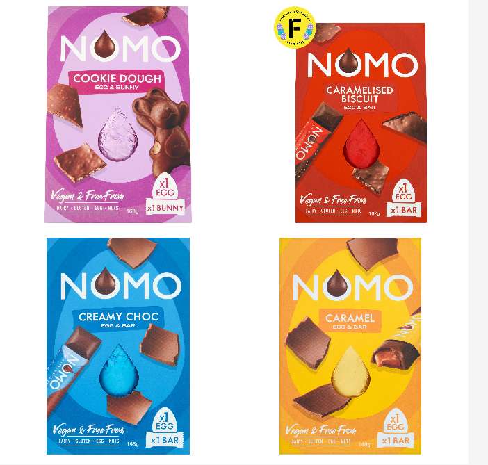 NOMO Choc Egg & Bar or Caramelised Biscuit or Caramel or Cookie Dough 148g - £1.80 @ Sainsbury's Cromwell Road London