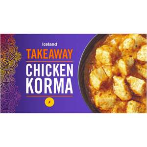 Various Iceland Curry meals/Rice (E.g. Chicken Korma/Bhuna/Chinese Chicken/Pilau) 5 for £5 Online Exclusive @ Iceland