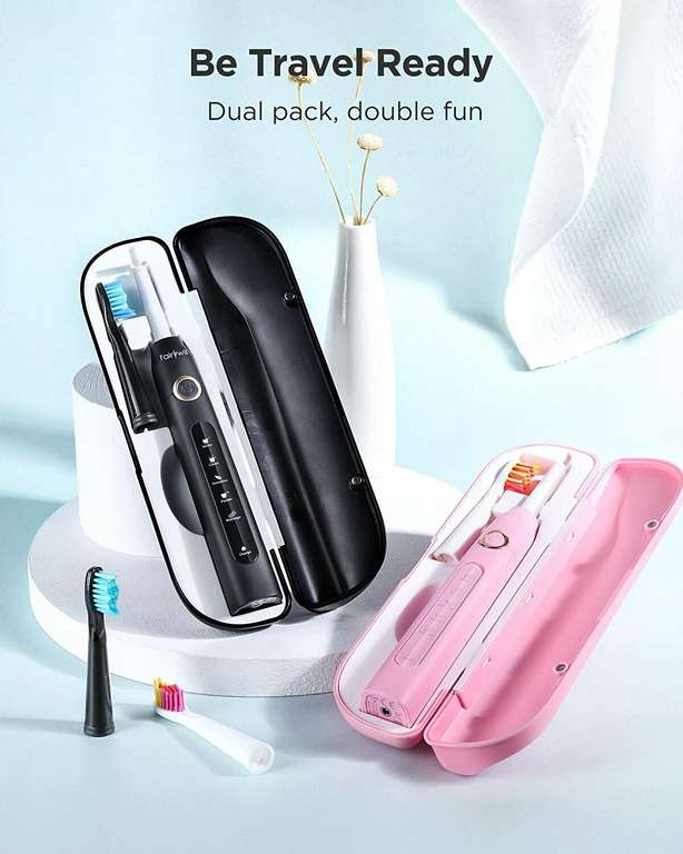 Fairywill 507 Set of 2 Sonic Electric Toothbrushes £19.69 @ fairywill-official / eBay
