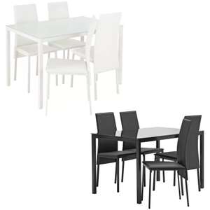 Argos Home Lido Glass Dining Table & 4 Chairs - Black or White - £144 Using Click & Collect @ Argos