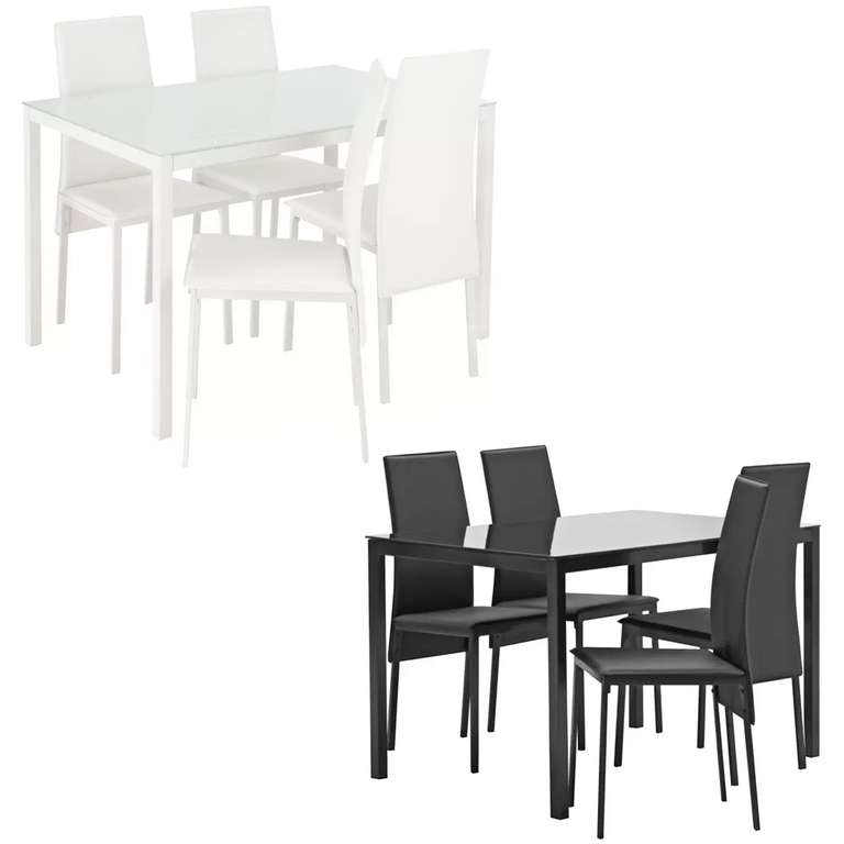 Argos Home Lido Glass Dining Table 4, Dining Room Chairs Set Of 6 Argos