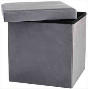 Wilko Velour Silver Ottoman Cube £6 (Selected Stores) @ Wilko - Free Collection