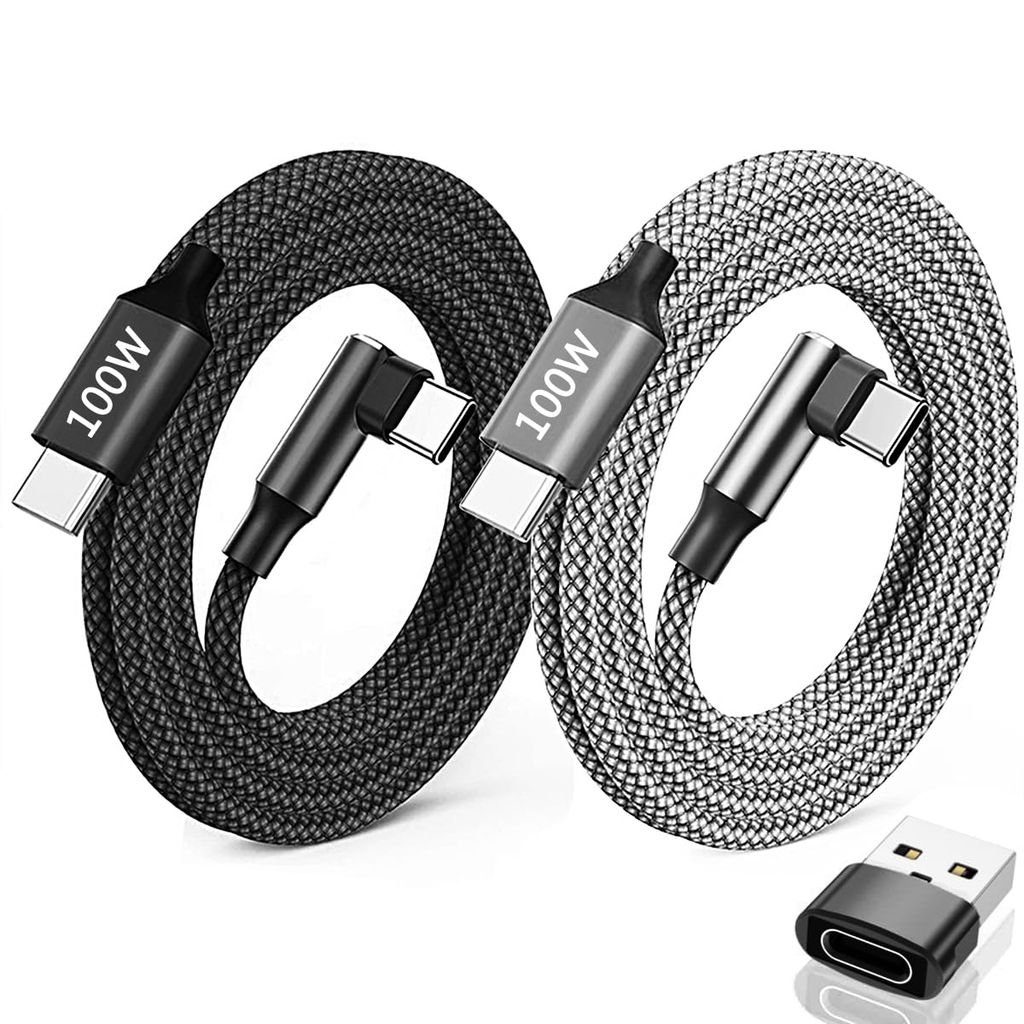 100W Right Angle USB C to C Fast Charging Cables (2Pack/3FT). Sold by ZJXD-UK FBA