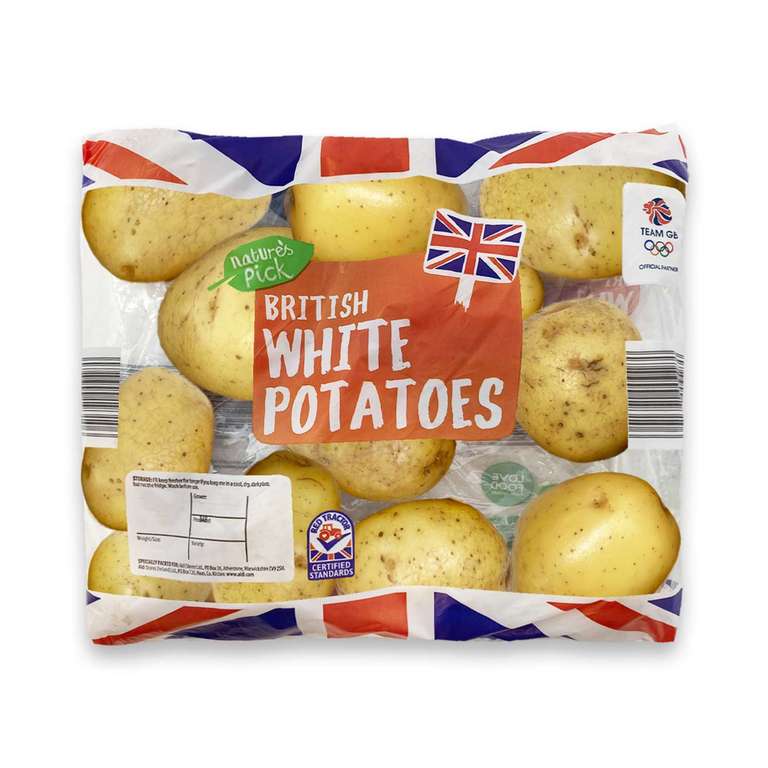 Nature's Pick British White Potatoes 2kg - 15p @ Aldi