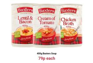 Baxters Favourites Soup 400g | 79p each @ Farmfoods