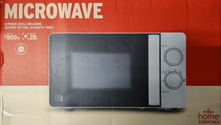 Morrisons Home Essentials Microwave 20L 800W for £39 in-store at Morrisons, Dereham Norfolk