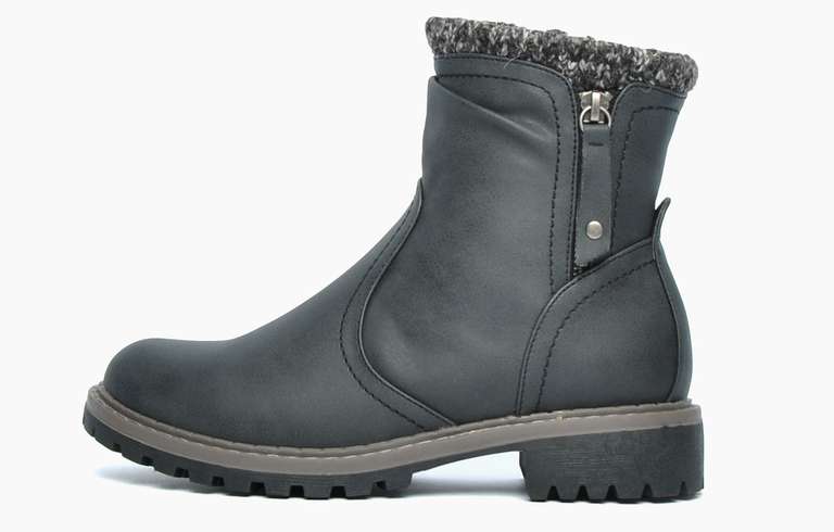 Women's Divaz Luxe Niki Ladies Zip Biker Style Boots with code + free delivery (2 colours available)