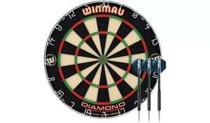 Winmau Diamond Plus Bristle Dartboard and Darts Set - Free C&C