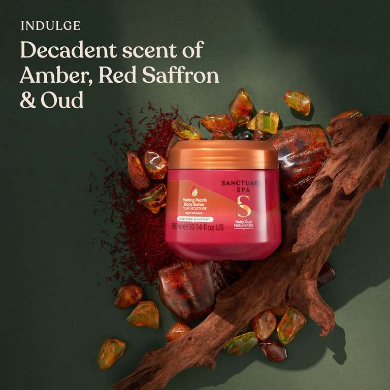 Sanctuary Spa Ruby Oud Melting Pearl Body Butter with Shea Butter & Argan Oil