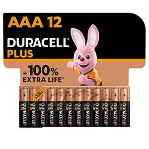 Duracell Plus AAA Batteries (12 Pack) - Alkaline 1.5V - Up To 100% Extra Life - Reliability For Everyday Devices