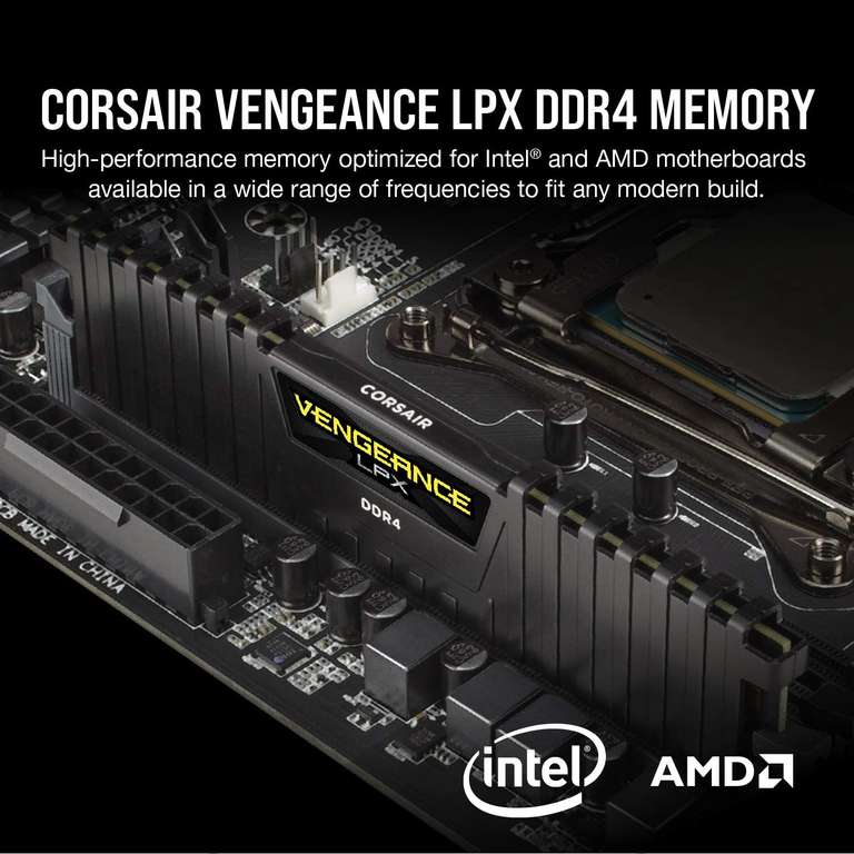Corsair VENGEANCE LPX DDR4 RAM 32GB (2x16GB) 3200MHz CL16 Intel XMP 2.0 Memory