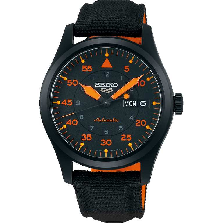 Seiko 5 Sports SRPH33K1 'Flieger' Automatic Black Strap Watch - W24218