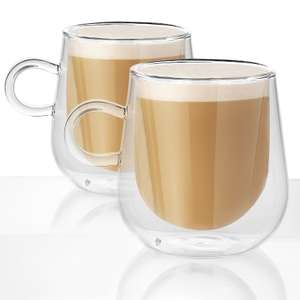 M&W set of 2 Double Walled 275ml Coffee Glasses with Handles for £8.94 delivered @ Roov