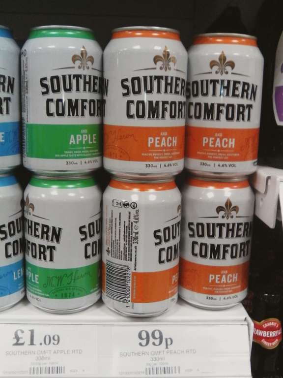 Southern Comfort and Peach Pre-mixed 4.6% 330ml 99p Instore @ Home Bargains Derby