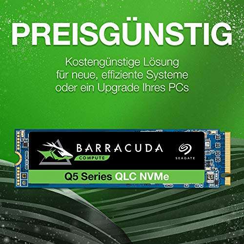 Seagate BarraCuda Q5 SSD, 1TB Internal SSD, M.2 NVMe PCIe Gen3 ×4, 3D QLC, (ZP1000CV3A001) £47.03 inc. delivery @ Amazon Germany