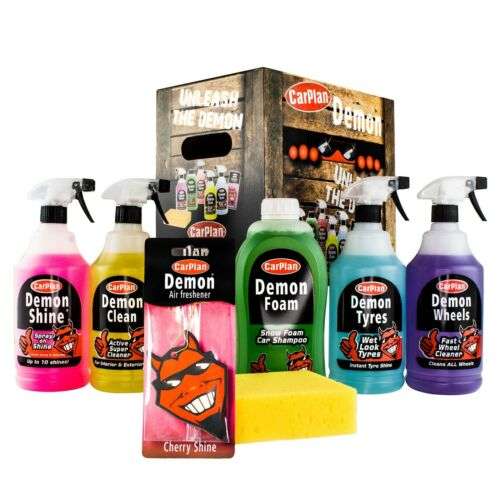 Demon 7pc Car Care Gift Pack Set Includes Shine, Wheels, Foam, Tyres & More - £17.63 delivered with code @ eBay / motor_world_direct