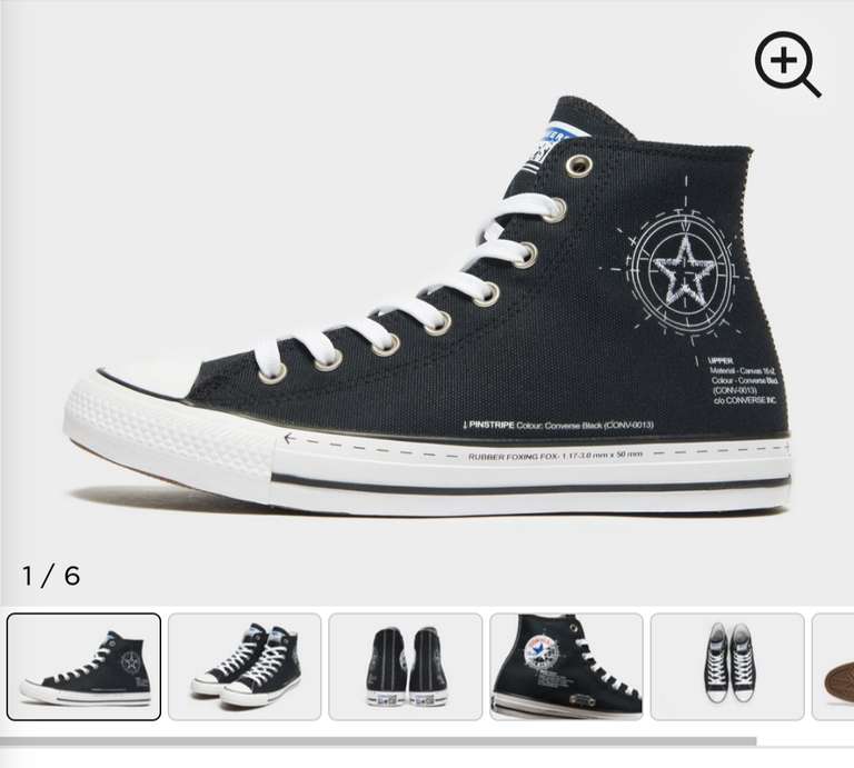 Converse All Star Hi Anatomy - black - £10 Free C&C to store or £3.99 delivery @ JD Sports