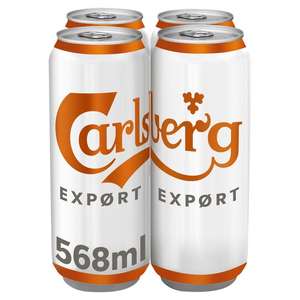 Carlsberg Export 4X568ml (1 Pint Cans, 4.8% ABV) £4.50 (Clubcard Price) @ Tesco